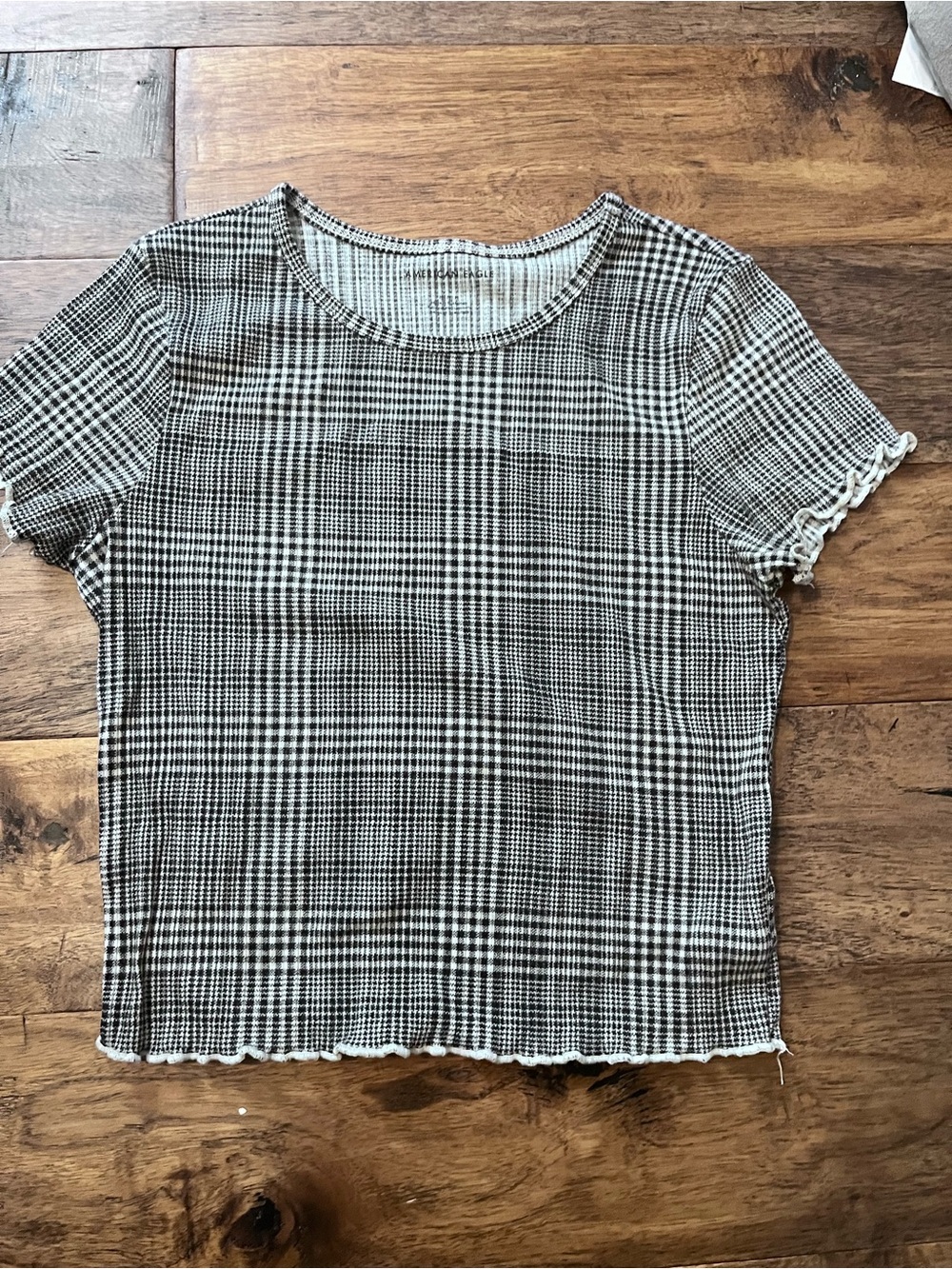 Black and White Gingham Top American Eagle
